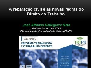 A reparao civil e as novas regras do