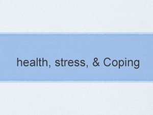 health stress Coping Stress Imagine giving a talk