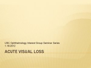 Ubc ophthalmology