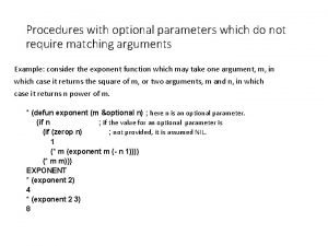 Procedures with optional parameters which do not require