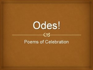 What is a ode poem