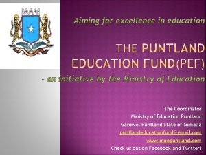 Aiming for excellence in education an initiative by