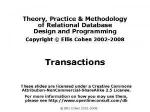 Theory Practice Methodology of Relational Database Design and
