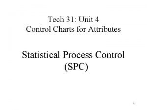 Tech 31 Unit 4 Control Charts for Attributes