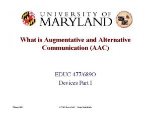 What is Augmentative and Alternative Communication AAC EDUC