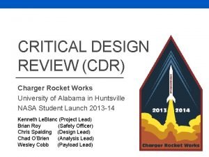 Critical design review