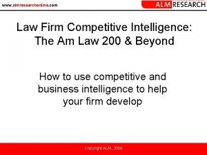 Competitive intelligence law firm