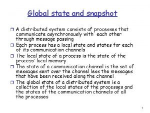 What is global state in distributed system