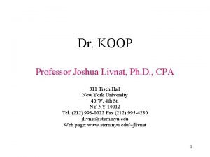 Dr KOOP Professor Joshua Livnat Ph D CPA