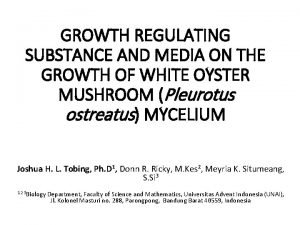 GROWTH REGULATING SUBSTANCE AND MEDIA ON THE GROWTH