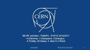 BERF activities PSBPS EYETS 20162017 H Damerau V