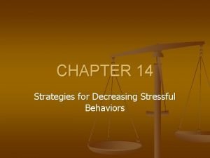 CHAPTER 14 Strategies for Decreasing Stressful Behaviors HEALTH