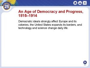 An Age of Democracy and Progress 1815 1914