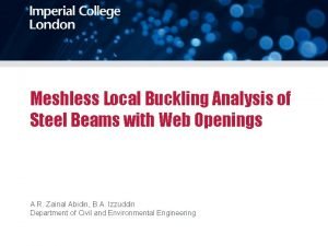 Meshless Local Buckling Analysis of Steel Beams with