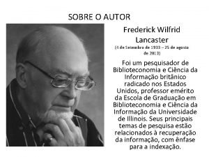 Frederick wilfrid lancaster