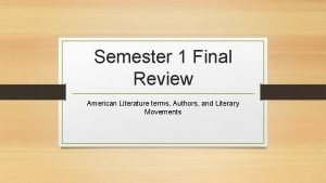 American literature semester 1 final
