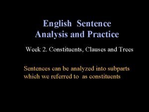 Sentence structure constituents