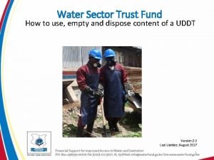 Water Sector Trust Fund How to use empty