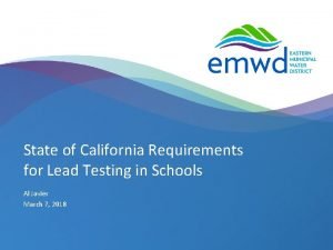 California lead testing requirements