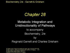 Biochemistry 2e Garrett Grisham Chapter 28 Metabolic Integration