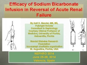 Efficacy of Sodium Bicarbonate Infusion in Reversal of