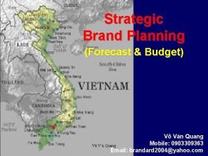 Strategic Brand Planning Forecast Budget V Vn Quang