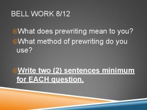What does prewriting mean