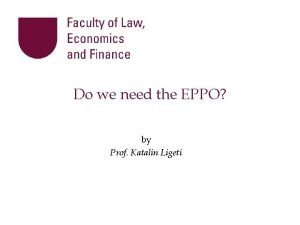 Do we need the EPPO by Prof Katalin