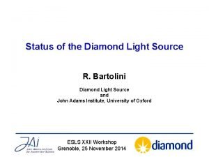 Status of the Diamond Light Source R Bartolini