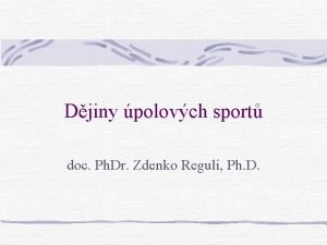 Djiny polovch sport doc Ph Dr Zdenko Reguli