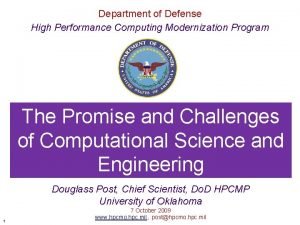 High performance computing modernization program