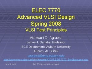 ELEC 7770 Advanced VLSI Design Spring 2008 VLSI