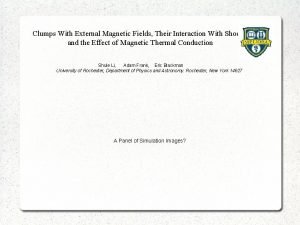 Clumps With External Magnetic Fields Their Interaction With