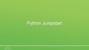 Python Jumpstart 2016 Cisco andor its affiliates All