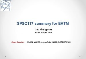 SPSC 117 summary for EATM Lau Gatignon EATM