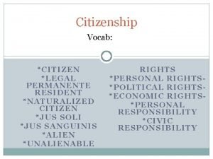 Citizenship vocab