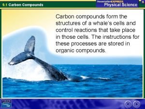 9 1 Carbon Compounds Carbon compounds form the