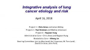 Integrative analysis of lung cancer etiology and risk