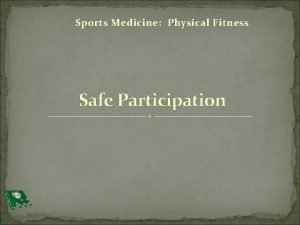 Sports Medicine Physical Fitness Safe Participation Bellwork Think