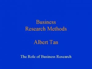 Role of business research
