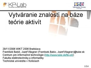 Vytvranie znalost na bze terie aktivt 29112006 WIKT