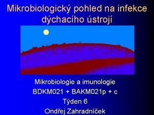 Mikrobiologick pohled na infekce dchacho stroj Mikrobiologie a