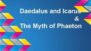 Daedalus and icarus story summary