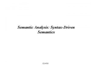 Semantics vs syntax