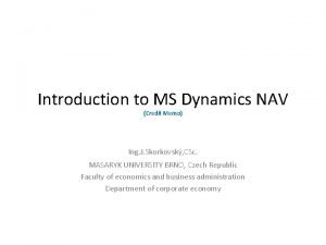 Introduction to MS Dynamics NAV Credit Memo Ing