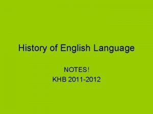 History of english language timeline