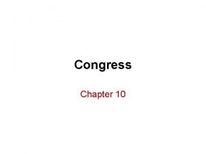 The national legislature chapter 10
