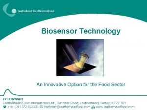 Biosensor Technology An Innovative Option for the Food