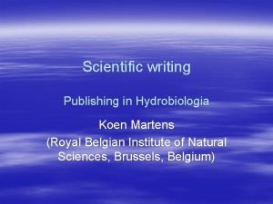 Hydrobiologia editorial manager