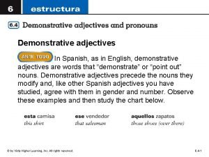Demonstrative adjectives spanish examples